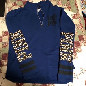 Victoria secret blue with cheetah sweatshirt